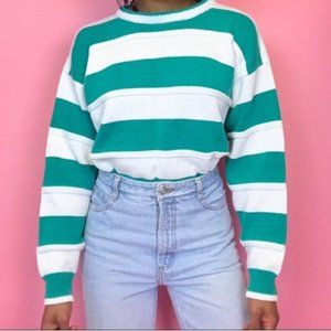 Vintage 90s Rugby Mint Stripe Sweater